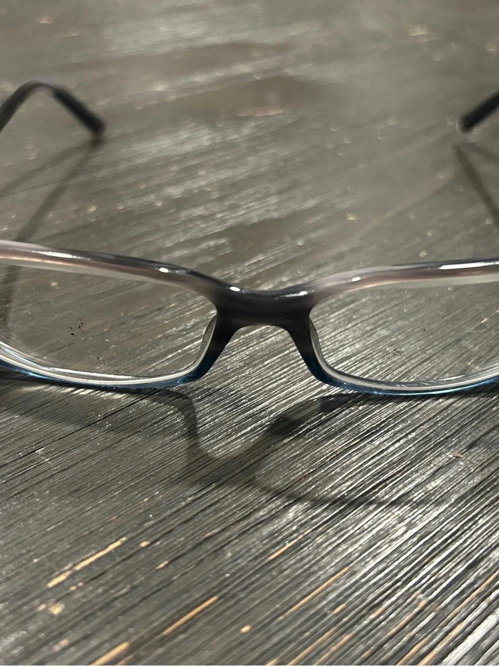 Prada womens Rectangular Glasses - Black and Blue Gradient